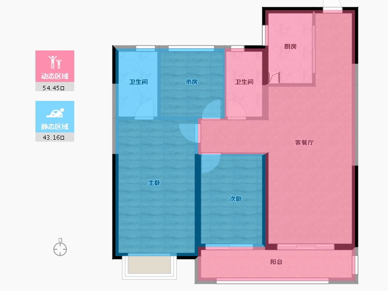 湖北省-武汉市-城投融创国博城-87.55-户型库-动静分区