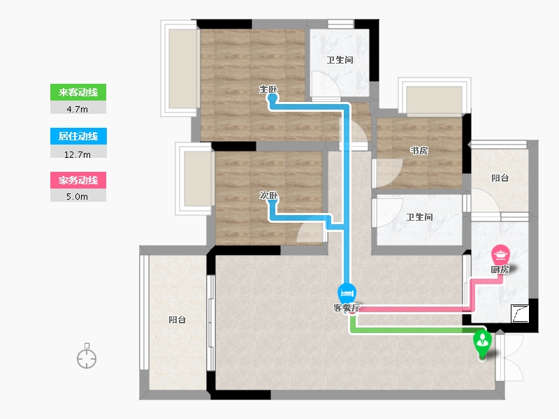 重庆-重庆市-海成南滨上院-76.37-户型库-动静线