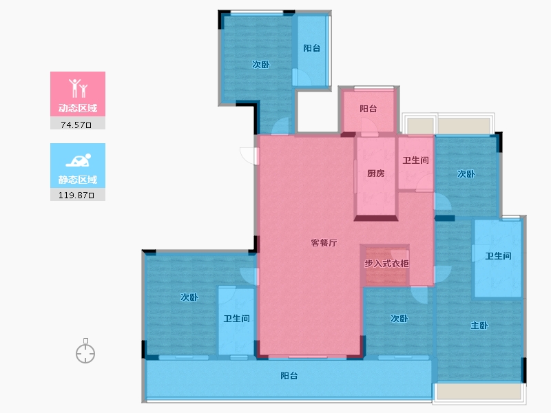 广东省-珠海市-九洲(保利天和）-176.44-户型库-动静分区