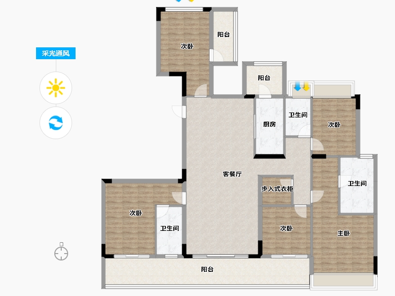 广东省-珠海市-九洲(保利天和）-176.44-户型库-采光通风