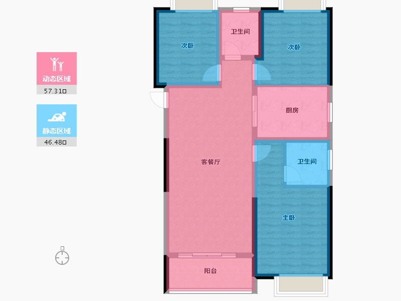 湖北省-武汉市-城投融创国博城-93.26-户型库-动静分区