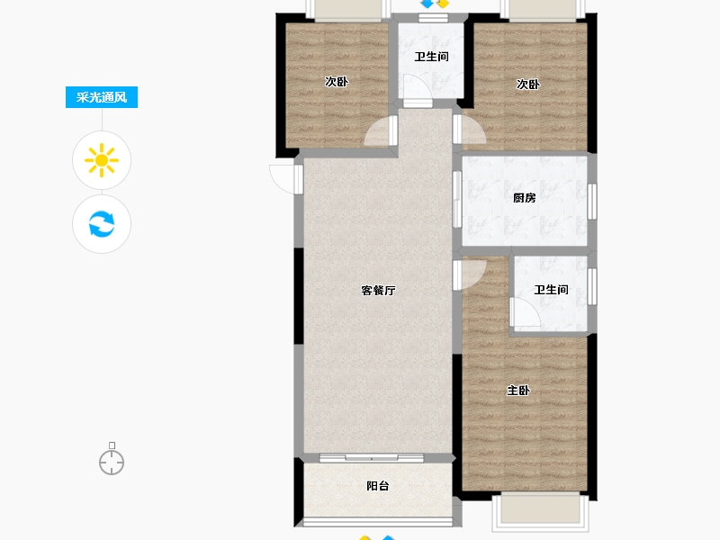 湖北省-武汉市-城投融创国博城-93.26-户型库-采光通风