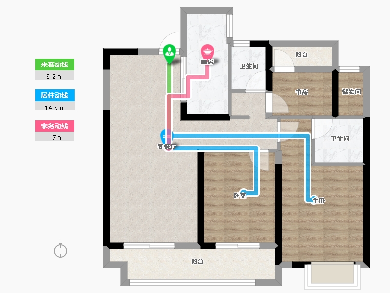 湖南省-长沙市-澳海云天赋-80.80-户型库-动静线