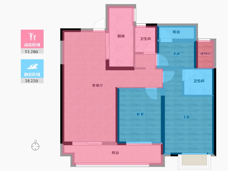 湖南省-长沙市-澳海云天赋-80.80-户型库-动静分区