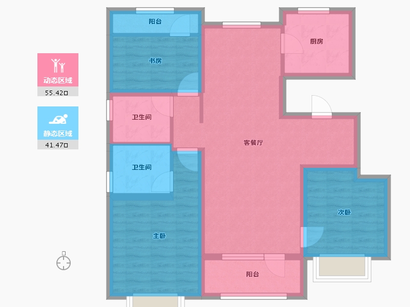 天津-天津市-东昊·骏璟学府-85.32-户型库-动静分区