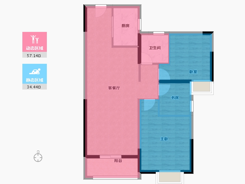 湖北省-武汉市-武汉城建天汇龙城-82.40-户型库-动静分区