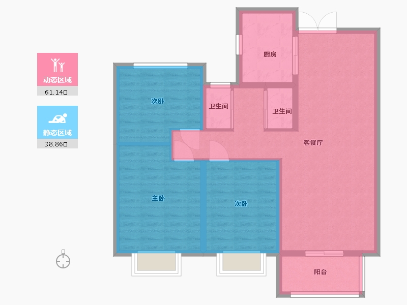 河南省-新乡市-亿通壹公馆-90.00-户型库-动静分区