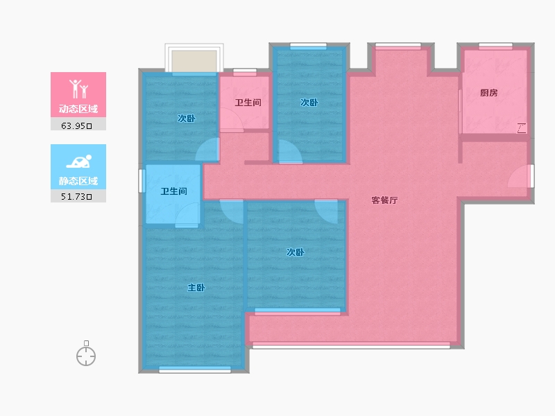 福建省-厦门市-中海国贸上城-104.00-户型库-动静分区