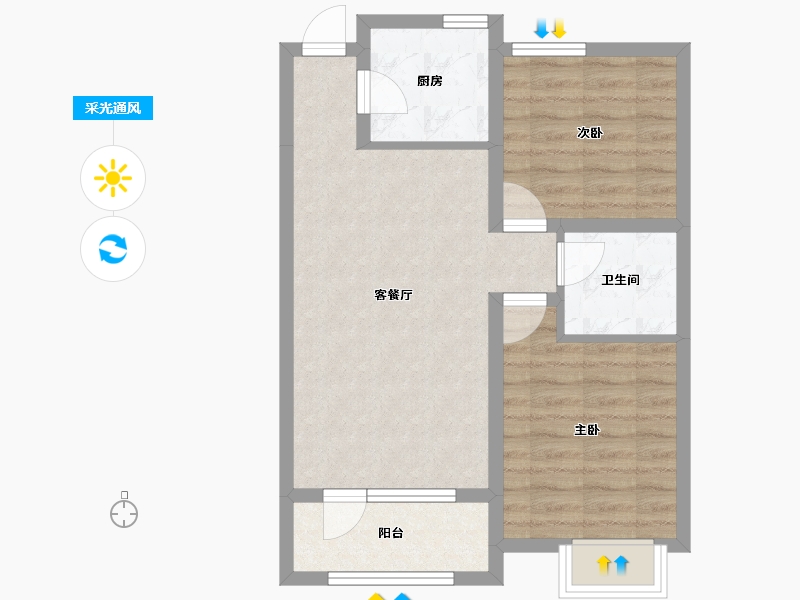 天津-天津市-东昊·骏璟学府-60.40-户型库-采光通风