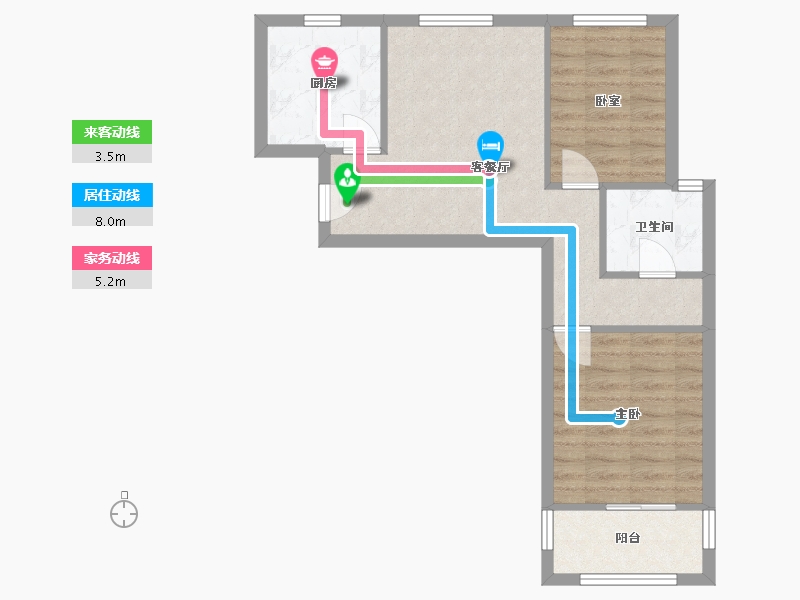 上海-上海市-崧泽华城华中苑-57.10-户型库-动静线