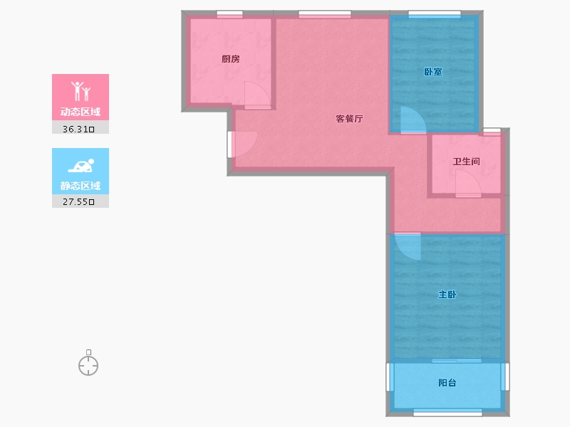 上海-上海市-崧泽华城华中苑-57.10-户型库-动静分区