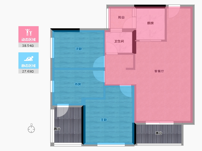 贵州省-贵阳市-置投长岛国际-67.40-户型库-动静分区