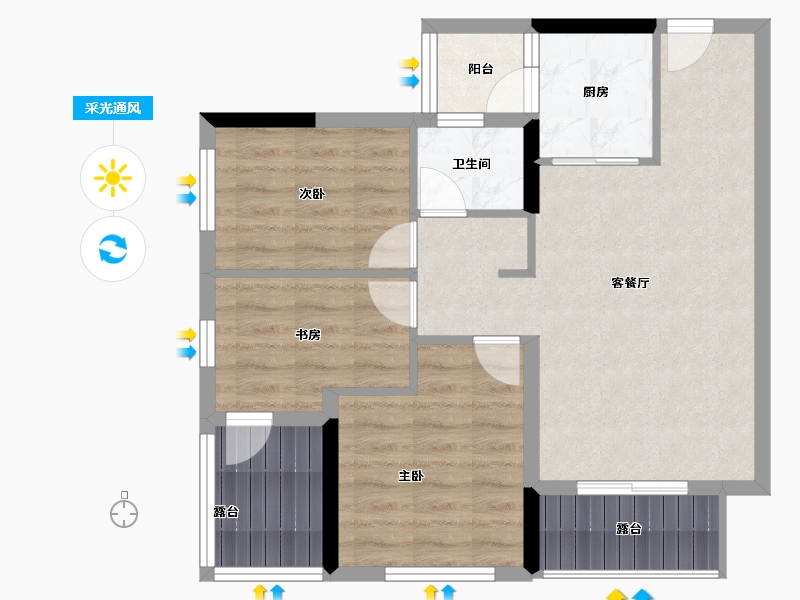 贵州省-贵阳市-置投长岛国际-67.40-户型库-采光通风