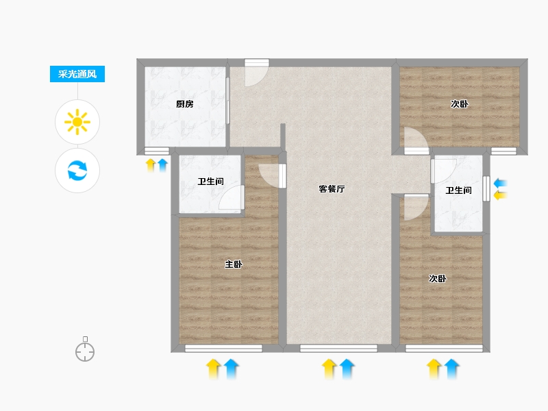 福建省-厦门市-中海国贸上城-88.00-户型库-采光通风