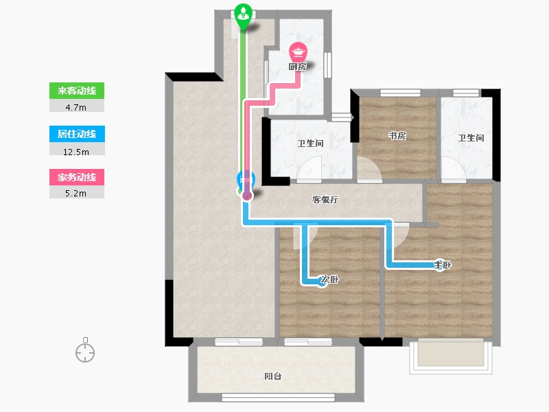 湖北省-武汉市-帝大御璟城-78.40-户型库-动静线