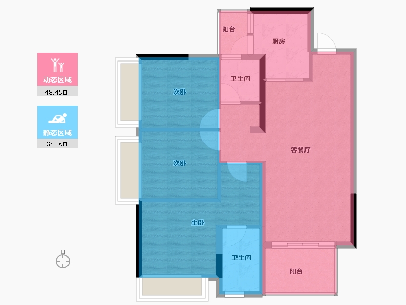 贵州省-贵阳市-金茂观山湖-77.61-户型库-动静分区