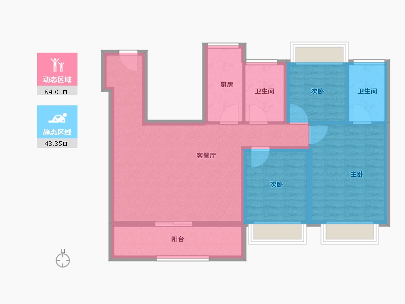 江苏省-苏州市-嘉致峰庭-96.00-户型库-动静分区