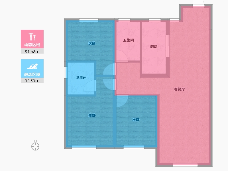 辽宁省-沈阳市-中海城·和颂-80.91-户型库-动静分区