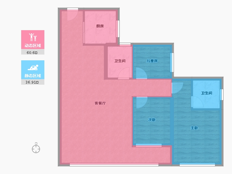 福建省-厦门市-中海国贸上城-88.00-户型库-动静分区