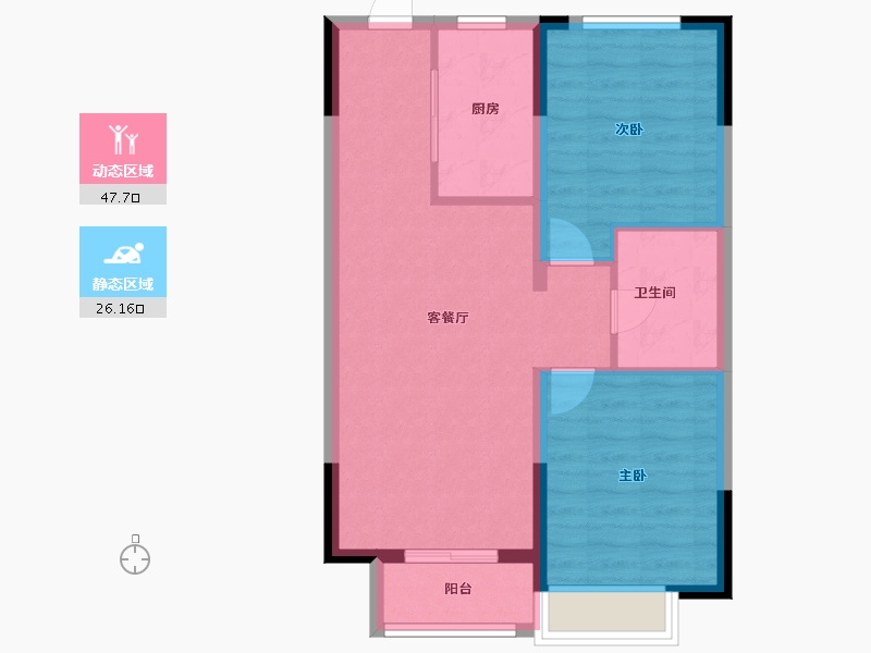 天津-天津市-大华·锦绣华城-66.35-户型库-动静分区