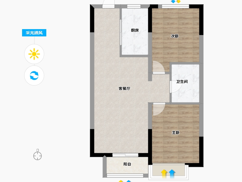 天津-天津市-大华·锦绣华城-66.35-户型库-采光通风