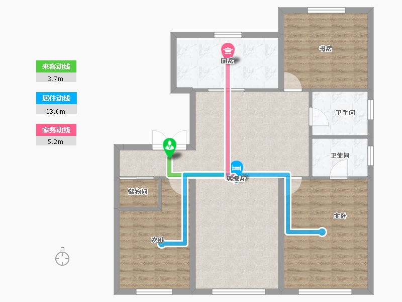 天津-天津市-中海领馆壹号-104.02-户型库-动静线