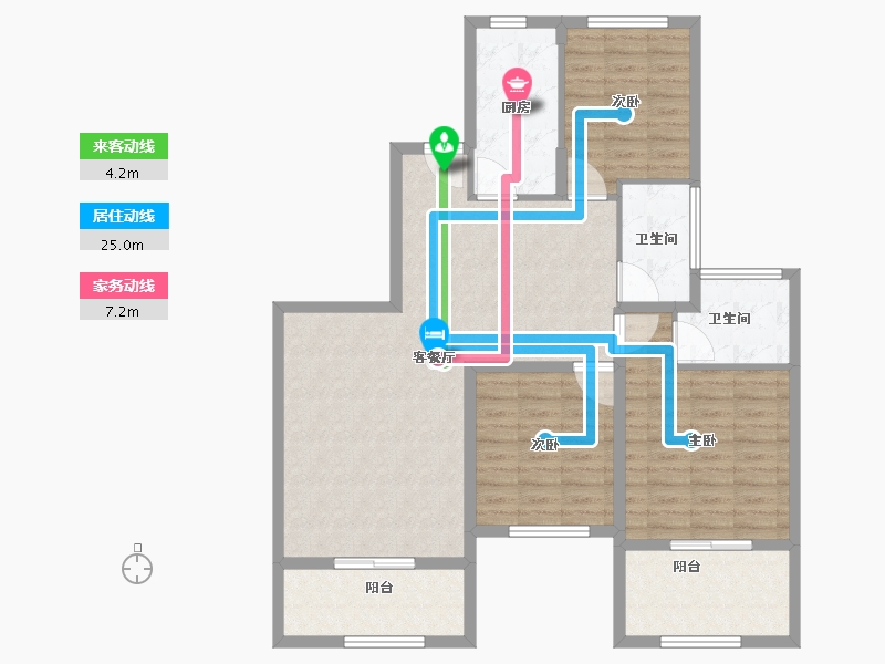 江苏省-苏州市-苏州恒大珺睿庭​-104.59-户型库-动静线