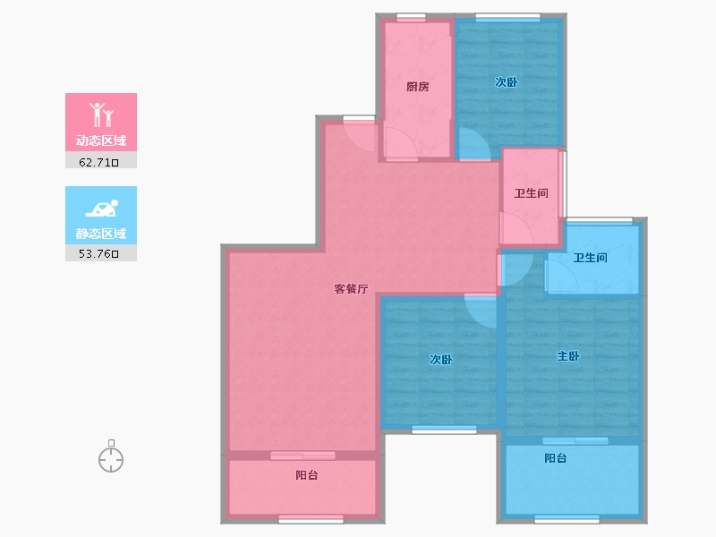 江苏省-苏州市-苏州恒大珺睿庭​-104.59-户型库-动静分区