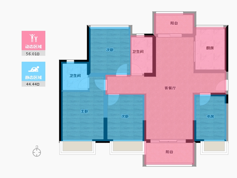 广东省-东莞市-保利招商锦上-88.78-户型库-动静分区