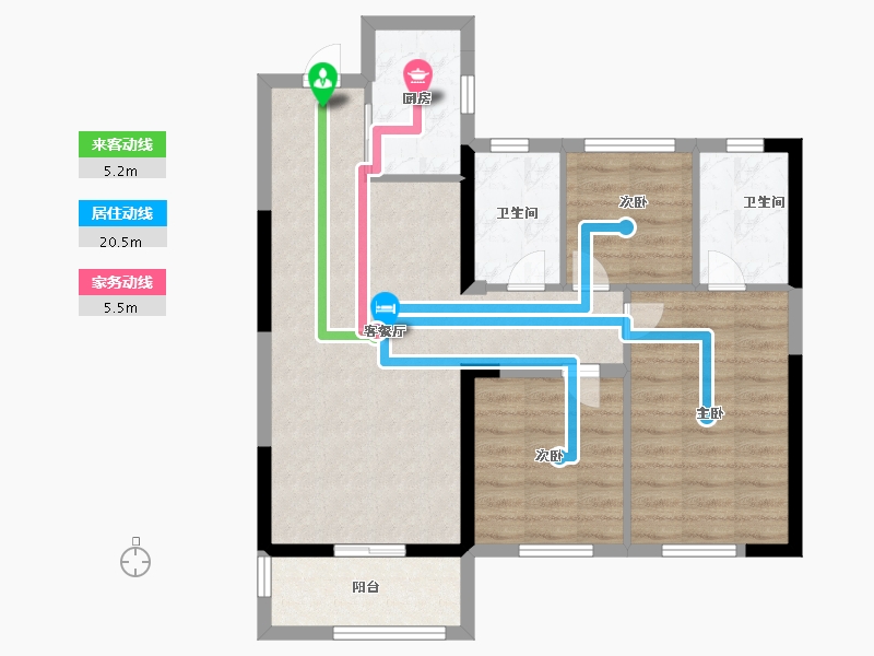 湖北省-武汉市-盘龙正荣府-77.60-户型库-动静线