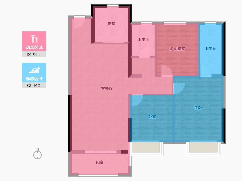 湖北省-武汉市-长江青年城-92.00-户型库-动静分区