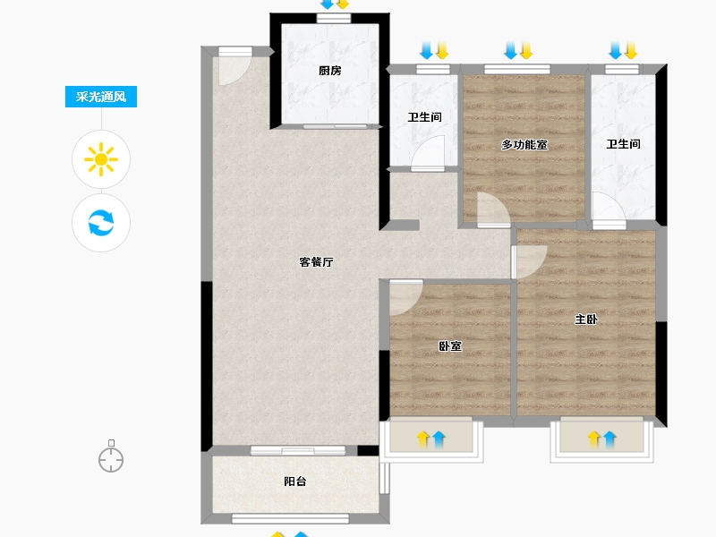 湖北省-武汉市-长江青年城-92.00-户型库-采光通风