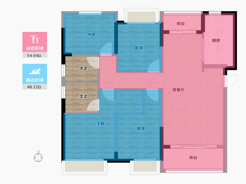 湖南省-长沙市-阳光城·联利·悦澜府-100.00-户型库-动静分区