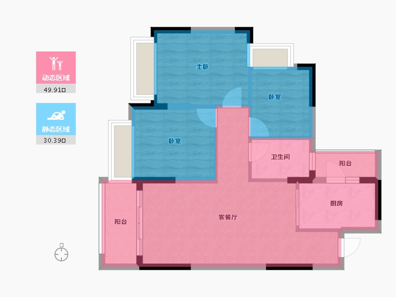 广东省-东莞市-东莞恒大悦龙台-71.95-户型库-动静分区