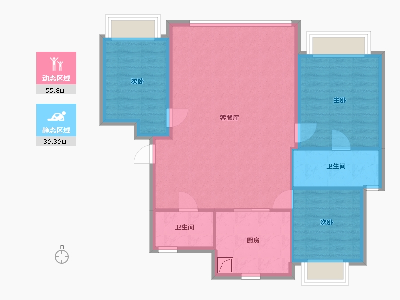 江苏省-无锡市-万科时代都会-109.21-户型库-动静分区