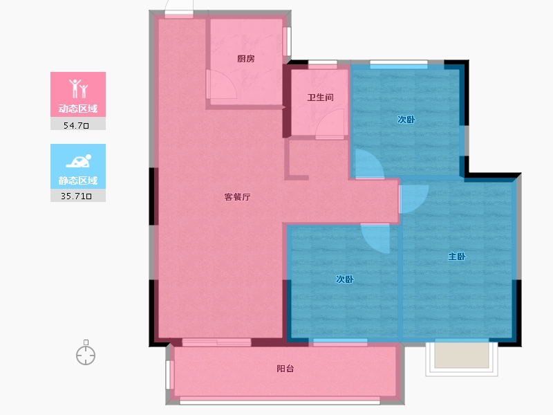 湖北省-武汉市-汉津阳光城-81.29-户型库-动静分区