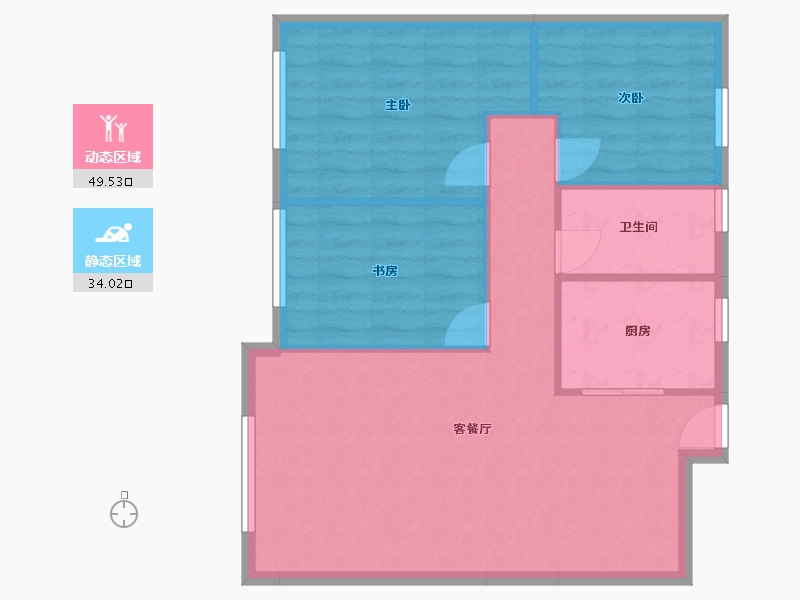 辽宁省-盘锦市-蓝色康桥-109.00-户型库-动静分区