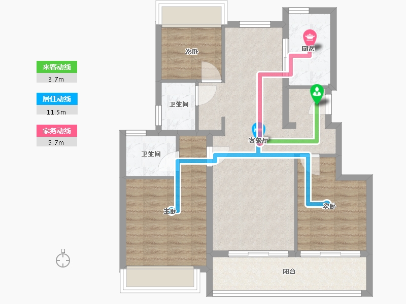 江苏省-苏州市-阅湖山雅苑-81.00-户型库-动静线