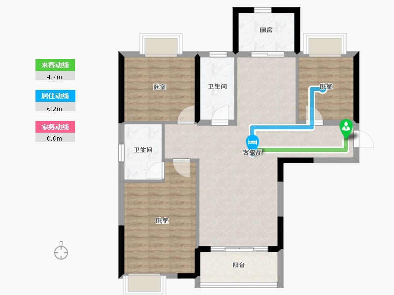 湖北省-武汉市-帝大御璟城-89.60-户型库-动静线