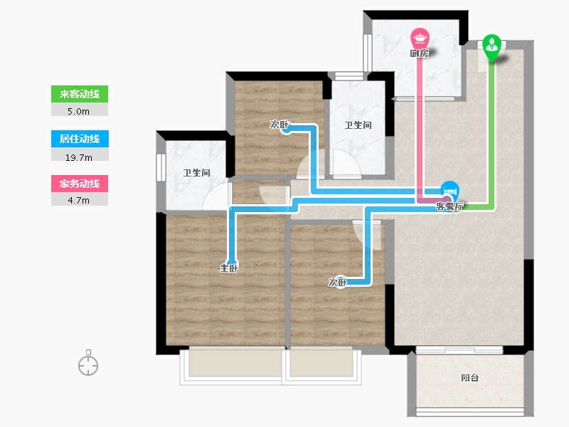 广东省-东莞市-天健·阅江来-76.67-户型库-动静线