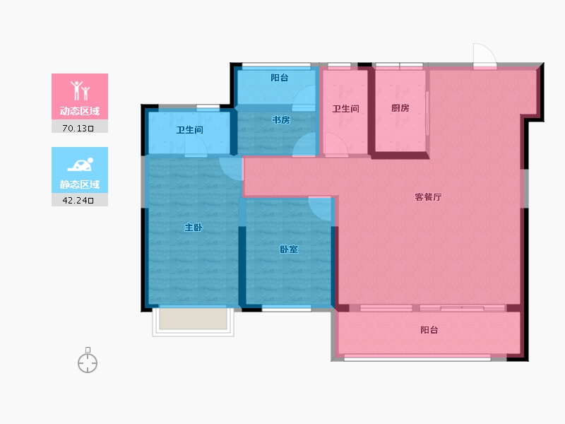 湖南省-长沙市-澳海云天赋-100.81-户型库-动静分区