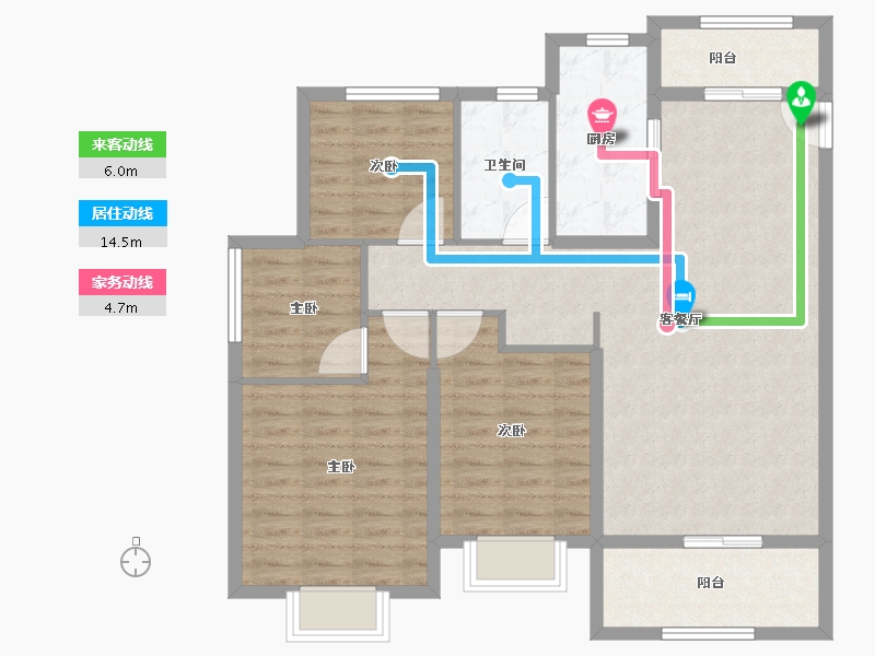 江苏省-苏州市-苏州恒大珺睿庭​-99.45-户型库-动静线