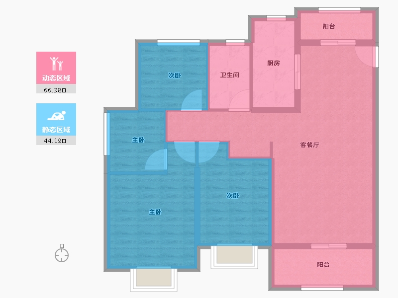 江苏省-苏州市-苏州恒大珺睿庭​-99.45-户型库-动静分区