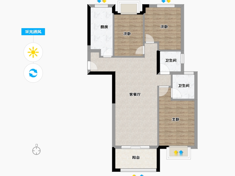 福建省-厦门市-国贸学原-78.40-户型库-采光通风