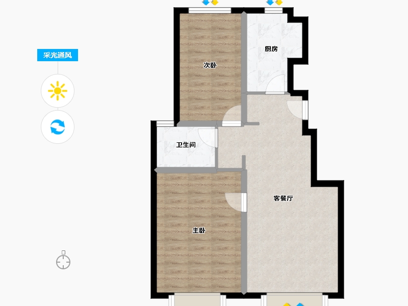 天津-天津市-万科·宝坻城市之光-68.06-户型库-采光通风