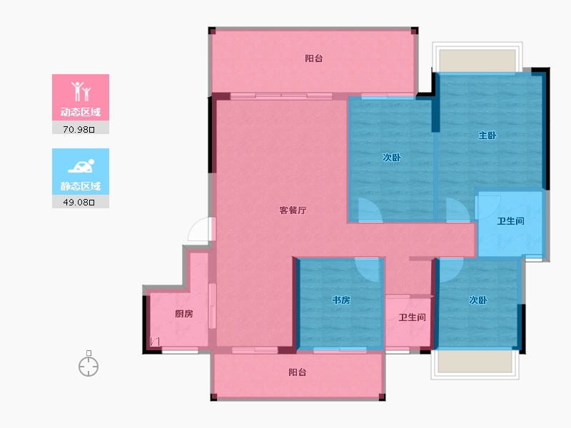 广西壮族自治区-南宁市-富鸣香山水岸-109.71-户型库-动静分区