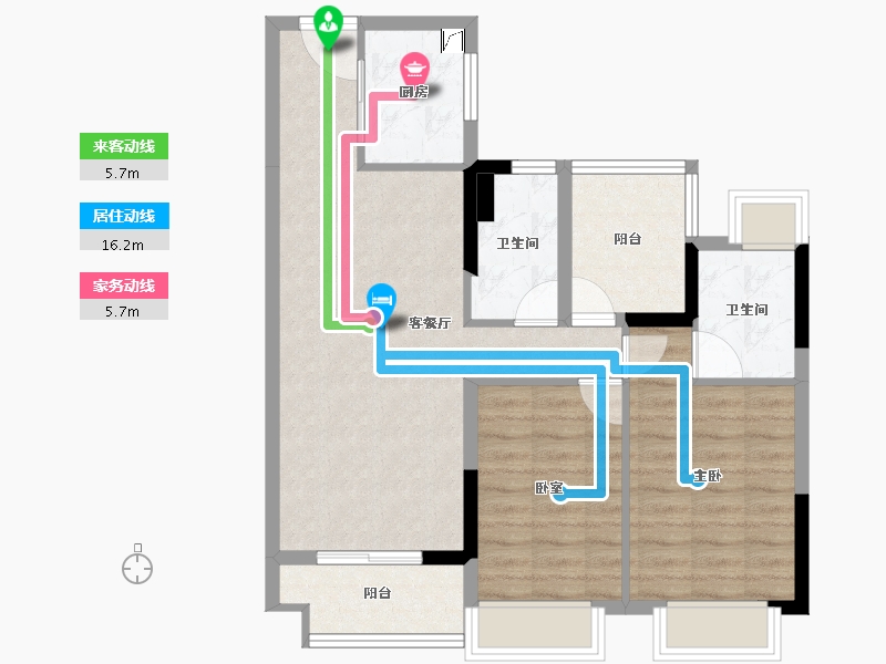 广东省-佛山市-花曼沁园-75.53-户型库-动静线