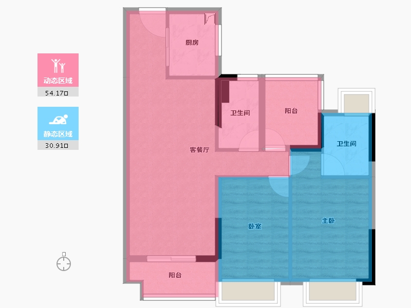 广东省-佛山市-花曼沁园-75.53-户型库-动静分区