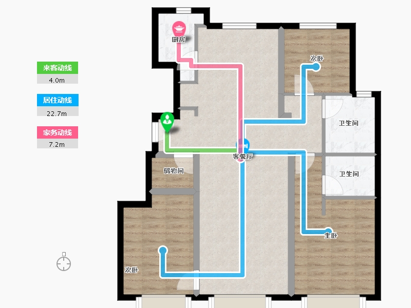 天津-天津市-万科·宝坻城市之光-92.23-户型库-动静线