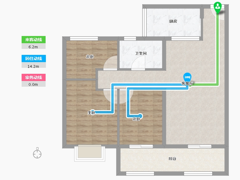 江苏省-苏州市-苏州恒大珺睿庭​-83.83-户型库-动静线